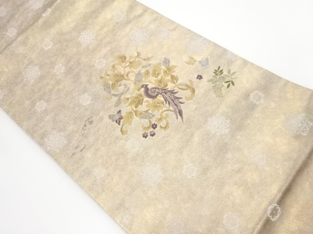 花鳥更紗模様織り出し名古屋帯